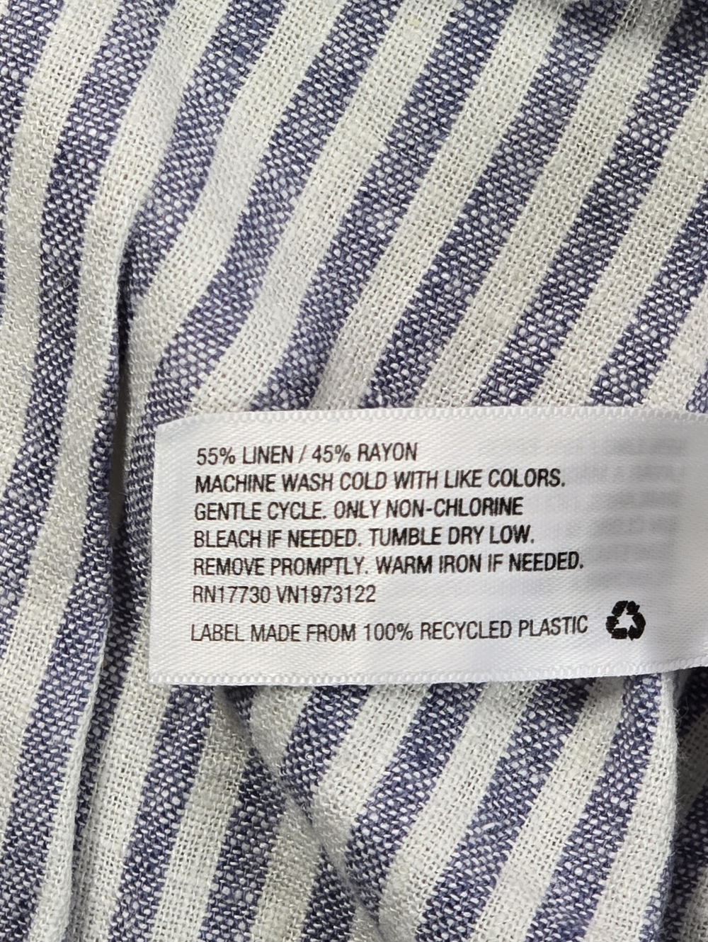 Universal Thread Striped Linen Blend Shirt XL Blue White NWT - Picture 8 of 8